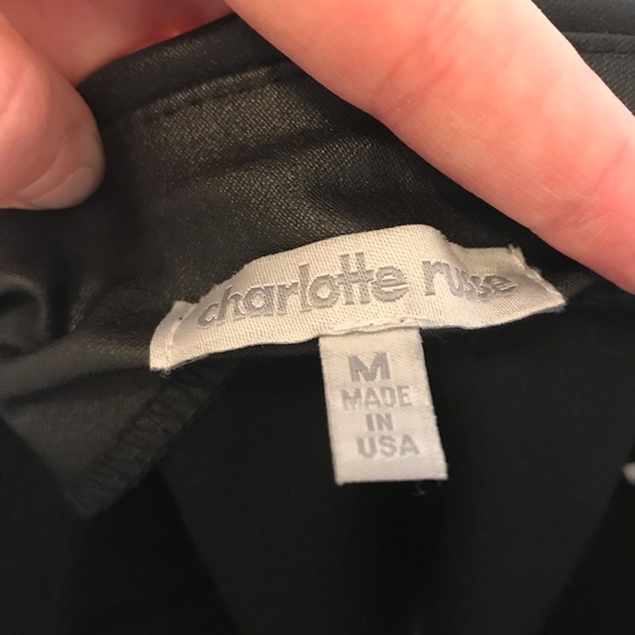 Black leather pencil skirt with slit! Medium - Picture 3 of 5